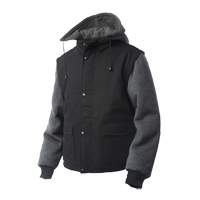Manteau avec manches &agrave; fermeture &agrave; glissi&egrave;re, Hommes, Grand, Noir Industrial Sales