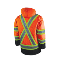 Lined Safety Parka, High Visibility Orange, Large Industrial Sales