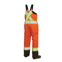 Salopettes de s&eacute;curit&eacute; doubl&eacute;e, Polyester/Polyur&eacute;thane, Grand, Orange haute visibilit&eacute; Industrial Sales