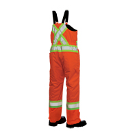 Salopettes de s&eacute;curit&eacute; doubl&eacute;e, Polyester/Polyur&eacute;thane, Grand, Orange haute visibilit&eacute; Industrial Sales