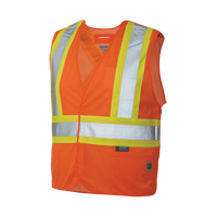 5-Point Tearaway Safety Vest, High Visibility Orange, Large/X-Large, Polyester Industrial Sales