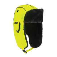 N-Ferno&reg; 6802 Classic Trapper Hat, Synthetic Fur Lining, Medium/Small, High-Visibility Lime Green Industrial Sales