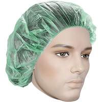 Bouffant Caps, Polypropylene, 21", Green Industrial Sales