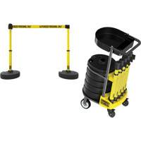 Chariot de transport avec plateau pour barri&egrave;re PLUS, 75' lo, M&eacute;tal, Jaune Industrial Sales