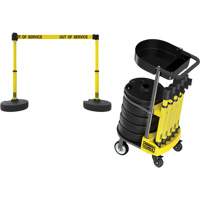 Chariot de transport avec plateau pour barri&egrave;re PLUS, 75' lo, M&eacute;tal, Jaune Industrial Sales