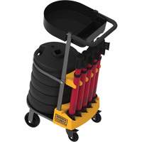 Chariot de transport avec plateau pour barri&egrave;re PLUS, 75' lo, M&eacute;tal, Rouge Industrial Sales