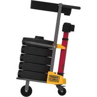 Chariot de transport avec plateau pour barri&egrave;re PLUS, 75' lo, M&eacute;tal, Rouge Industrial Sales