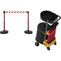 Chariot de transport avec plateau pour barri&egrave;re PLUS, 75' lo, M&eacute;tal, Jaune Industrial Sales
