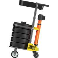 Chariot de transport avec plateau pour barri&egrave;re PLUS, 75' lo, M&eacute;tal, Orange Industrial Sales