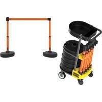 Chariot de transport avec plateau pour barri&egrave;re PLUS, 75' lo, M&eacute;tal, Orange Industrial Sales