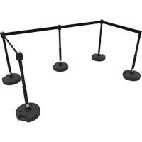 PLUS Barrier Post Set X5, Plastic, 42" H, Black Tape, 15' Tape Length Industrial Sales
