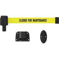 PLUS Wall Mount Barrier System, Plastic, Screw Mount, 15', Yellow Tape Industrial Sales