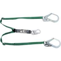 V-Series Lanyard, 6', Rebar Hook Center, Snap Hook Leg Ends, Polyester Industrial Sales
