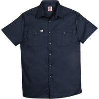 Short-Sleeved Twill Work Shirt, Men's, 4X-Large, Navy Blue Industrial Sales