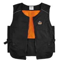 Chill-Its&reg; 6260 Lightweight Phase Change Cooling Vest with Packs, Small/Medium, Black Industrial Sales
