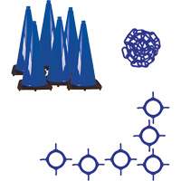 Traffic Cone & Chain Kit, 28", Blue Industrial Sales