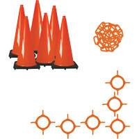 Traffic Cone & Chain Kit, 28", Orange Industrial Sales