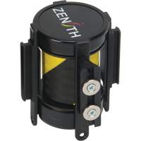 Cassette de ruban magn&eacute;tique pour barri&egrave;re de contr&ocirc;le des foules personnalis&eacute;e, 7', Ruban Noir et jaune Industrial Sales