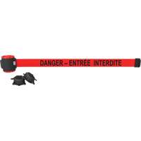 Barri&egrave;re &agrave; fixation murale, Plastique, Fixation magn&eacute;tique, 30', Ruban Rouge Industrial Sales
