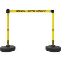 Plus Barrier Post Set, Plastic, 42" H, Yellow Tape, 15' Tape Length Industrial Sales
