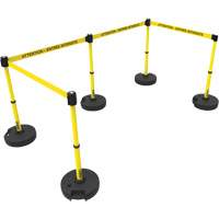 Plus Barrier Post Set, Plastic, 42" H, Yellow Tape, 15' Tape Length Industrial Sales