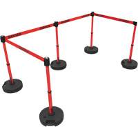 Plus Barrier Post Set, Plastic, 42" H, Red Tape, 15' Tape Length Industrial Sales