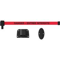 Syst&egrave;me de montage mural pour barri&egrave;re PLUS, Plastique, Fixation par vis, 15', Ruban Rouge Industrial Sales