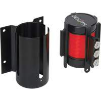 Barri&egrave;re &agrave; fixation murale avec ruban magn&eacute;tique, Acier, Fixation par vis, 12', Ruban Rouge Industrial Sales