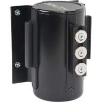 Barri&egrave;re &agrave; fixation murale avec ruban magn&eacute;tique, Acier, Fixation par vis, 12', Ruban Noir Industrial Sales