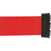 Barri&egrave;re &agrave; fixation murale avec ruban magn&eacute;tique, Acier, Fixation par vis, 12', Ruban Rouge Industrial Sales