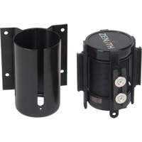Barri&egrave;re &agrave; fixation murale avec ruban magn&eacute;tique, Acier, Fixation par vis, 7', Ruban Noir Industrial Sales