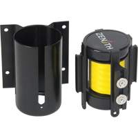 Barri&egrave;re &agrave; fixation murale avec ruban magn&eacute;tique, Acier, Fixation par vis, 7', Ruban Jaune Industrial Sales
