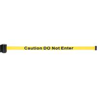 Barri&egrave;re &agrave; fixation murale avec ruban magn&eacute;tique, Acier, Fixation par vis, 7', Ruban Jaune Industrial Sales