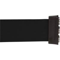 Barri&egrave;re &agrave; fixation murale avec ruban magn&eacute;tique, Acier, Fixation par vis, 12', Ruban Noir Industrial Sales