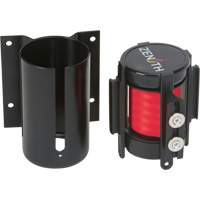 Barri&egrave;re &agrave; fixation murale avec ruban magn&eacute;tique, Acier, Fixation par vis, 7', Ruban Rouge Industrial Sales