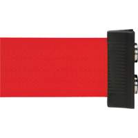 Barri&egrave;re &agrave; fixation murale avec ruban magn&eacute;tique, Acier, Fixation par vis, 7', Ruban Rouge Industrial Sales