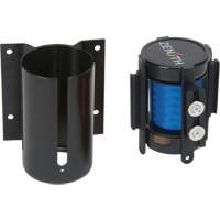 Barri&egrave;re &agrave; fixation murale avec ruban magn&eacute;tique, Acier, Fixation par vis, 7', Ruban Bleu Industrial Sales