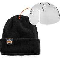 N-Ferno&reg; Zippered Rib Knit Beanie Hat with Bump Cap Insert, One Size, Black Industrial Sales
