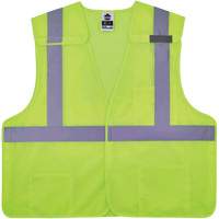 GloWear 8217BA Breakaway Mesh Safety Vest, High Visibility Lime-Yellow, Medium/Small, Polyester Industrial Sales