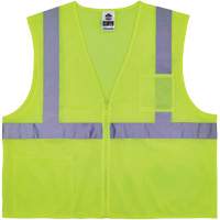 GloWear 8256Z Self-Extinguishing Safety Vest, High Visibility Lime-Yellow, Medium/Small, Polyester Industrial Sales
