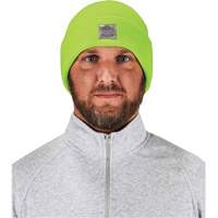 N-Ferno&reg; Rib Knit Beanie Hat, One Size, High-Visibility Lime Green Industrial Sales