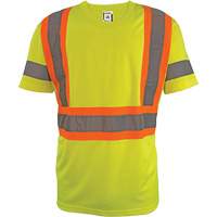 Short Sleeve Safety T-Shirt, Polyester, 2X-Large, High Visibility Lime-Yellow Industrial Sales