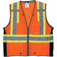Veste de s&eacute;curit&eacute; pour arpenteur, Orange haute visibilit&eacute;, Grand, Polyester Industrial Sales