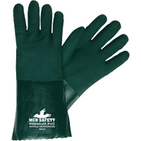 Chemical Resistant Gloves, Size Large, 14" L, PVC, Jersey Inner Lining Industrial Sales