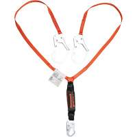Titan Shock-Absorbing Lanyard, 6', Locking Rebar Hook Center, Locking Snap Hook Leg Ends, Polyester Industrial Sales