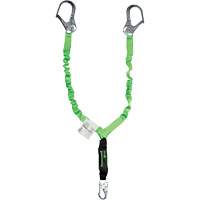 Miller&reg; StretchStop&reg; Shock-Absorbing Lanyard, 6', Scaffold Hook Center, Locking Snap Hook Leg Ends, Polyester Industrial Sales