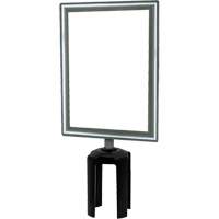 Porte-enseigne vertical robuste avec adaptateur pour poteaux Tensabarrier, Chrome poli Industrial Sales