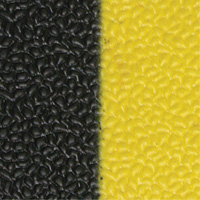 Airsoft Anti-Fatigue Mat, Pebbled, 3' x 5' x 3/8", Black/Yellow, PVC Sponge Industrial Sales