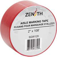 Aisle Marking Tape, 2" x 108', PVC, Red Industrial Sales