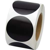 Pastilles de marquage color&eacute;es, Cercle, 3" lo x 3" la, Noir, Vinyle Industrial Sales